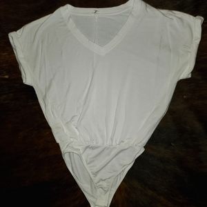 Wishlist white v-neck crew bodysuit